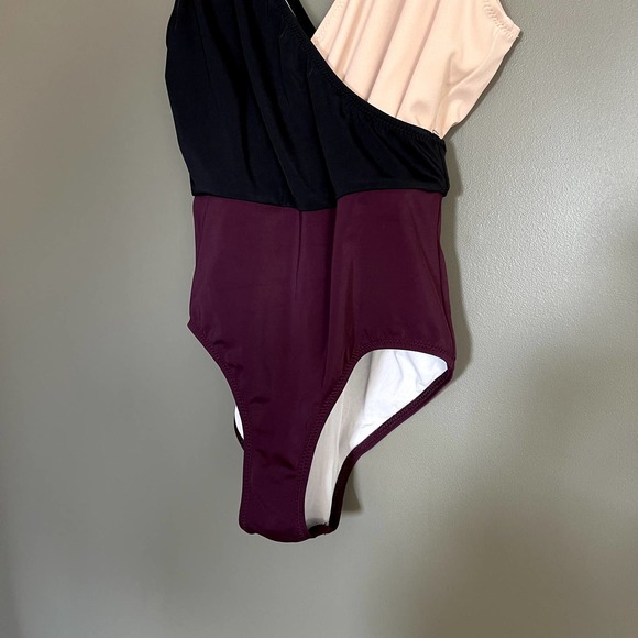 Solid and Striped The Ballerina‎ Color-Block Swimsuit Black Nude Bordeaux Combo - Picture 9 of 16